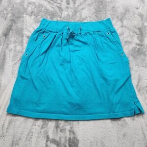 Vintage Collections ETC Skort Blue Pull On Drawstring Skirt Shorts Preppy Sporty